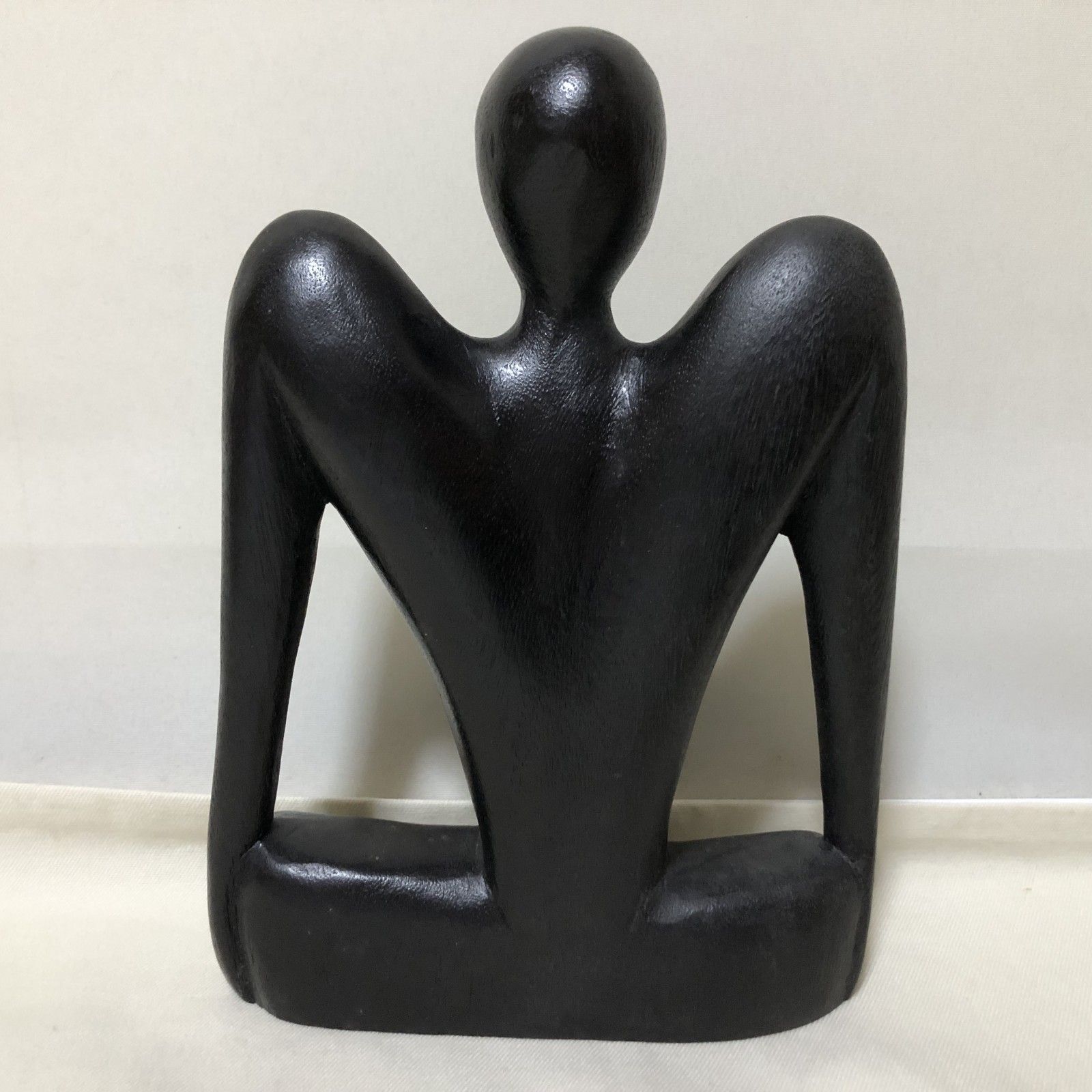 ☆376 木製 オブジェ 抽象彫刻 人型 ヒューマン 黒 ブラック 置物