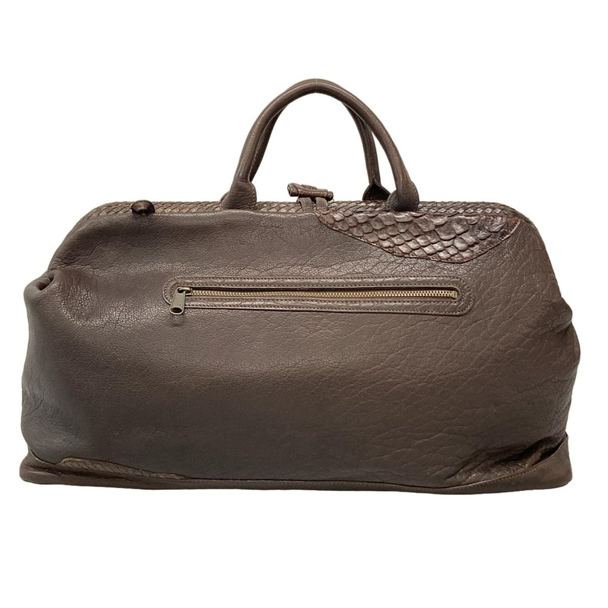 エコメルカリ便で更に値下げ！イビザIBIZA ボストンバッグ　キャンバス/レザー IBIZA(イビザ) ボストンバッグ ダークブラウン ドクターバッグ/限定17