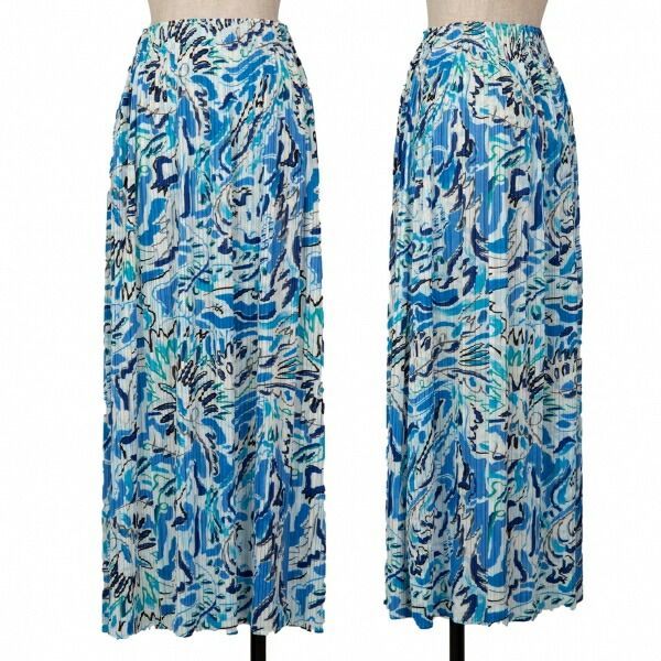 プリーツプリーズPLEATS PLEASE PLAYING 総柄プリントプリーツスカート