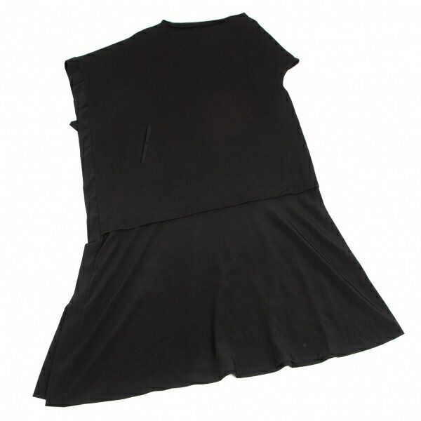 ワイズY's 異素材切替アシンメトリーワンピース 黒2 - メルカリ