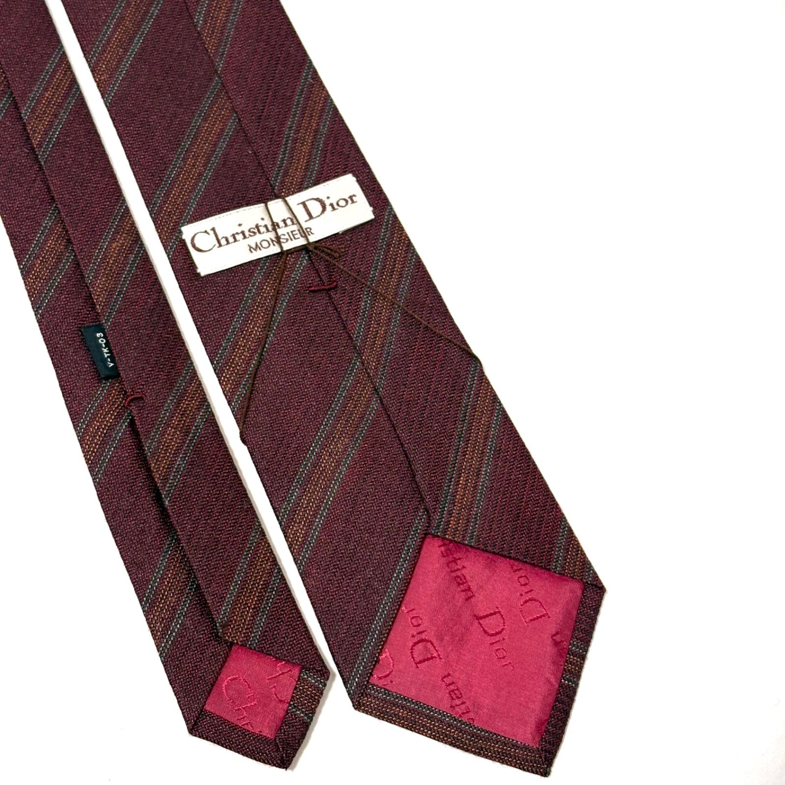 新品・未使用 クリスチャンディオール ネクタイ 超人気 トロッター ボルドー 新品タグ付き クリスチャンディオール ネクタイ ハイブランド