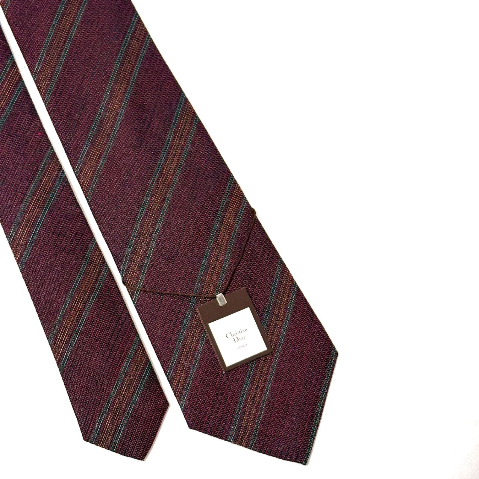 未使用 クリスチャンディオール ネクタイ シルク シャンタン 無地 ソリッド 赤 未使用 クリスチャンディオール ネクタイ シルク シャンタン 無地
