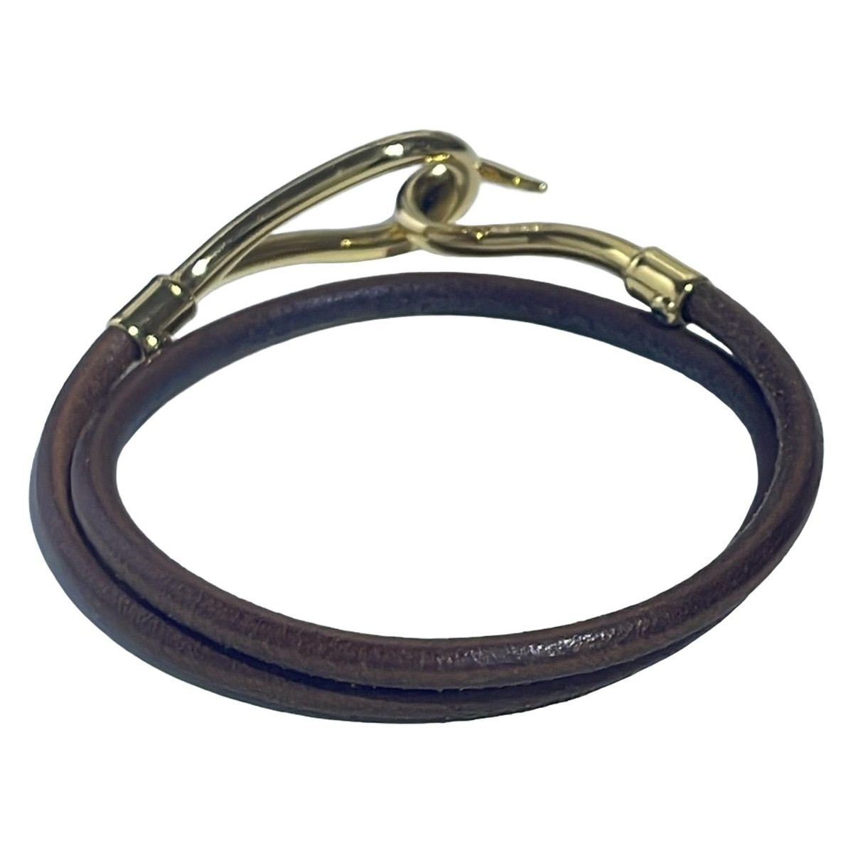 HERMES(エルメス) ブレスレット ジャンボ レザー ダークブラウン 2連 HERMES(エルメス) ブレスレット ジャンボ レザー ダークブラウン 2連