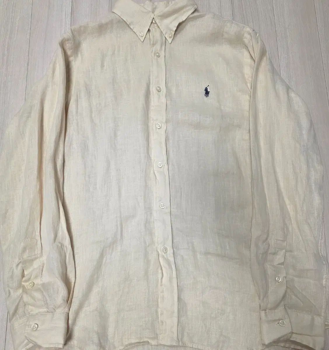 ポロラルフローレン リネンシャツ フール クリーム m サイズ