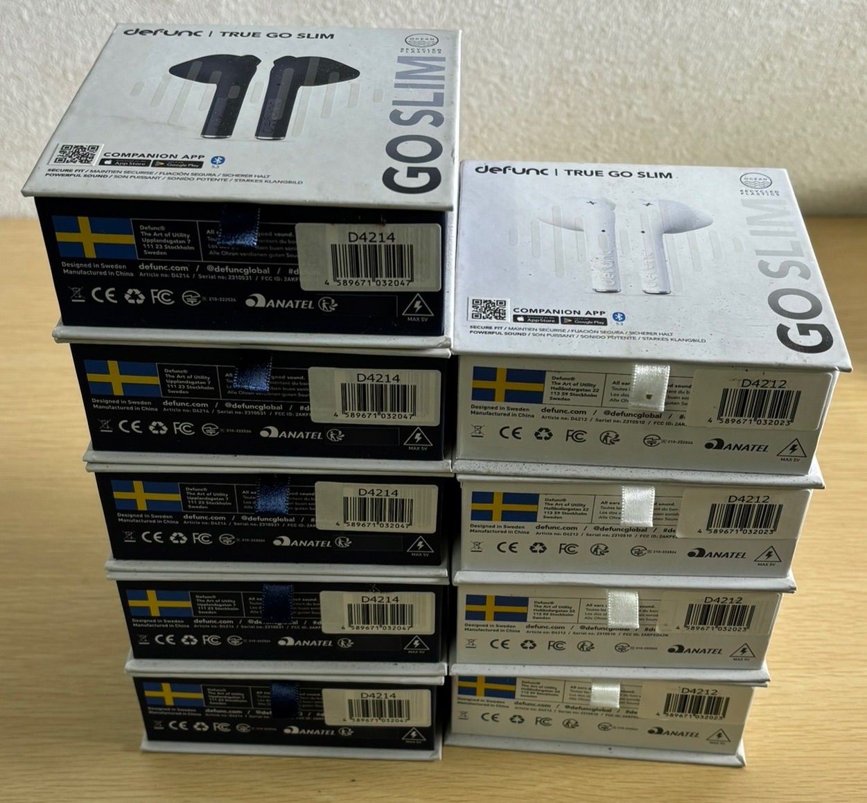 Defunc TRUE GO SLIM ワイヤレスイヤホン 外箱ダメージあり ブルー×5 ホワイト×4