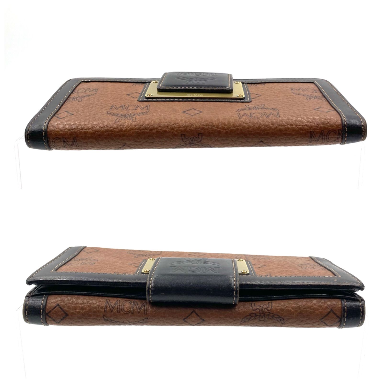 □近年□MCM エムシーエム ヴィセトス柄 三つ折り長財布 レザー