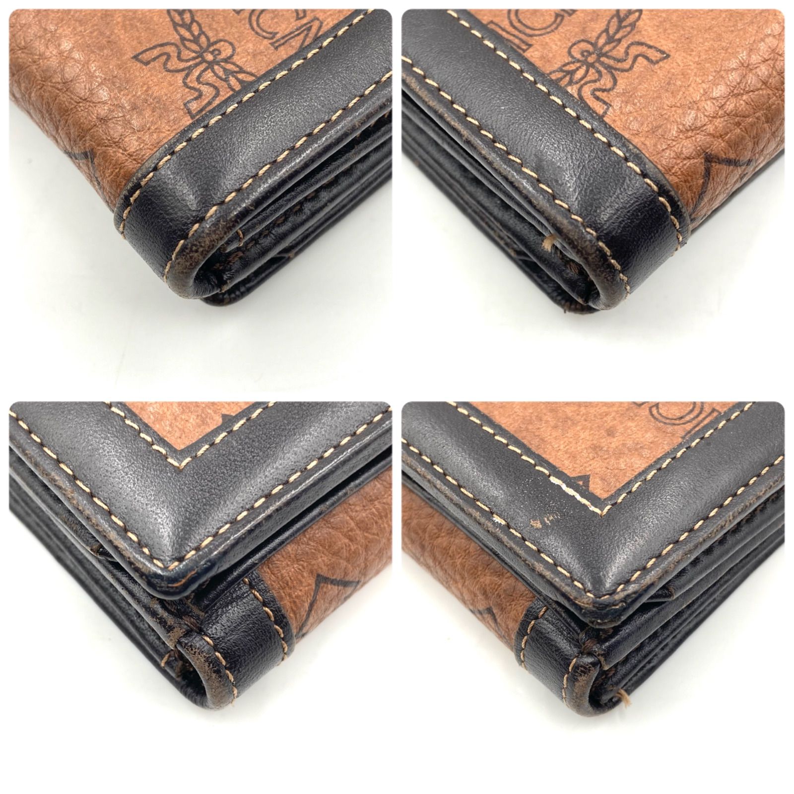 □近年□MCM エムシーエム ヴィセトス柄 三つ折り長財布 レザー