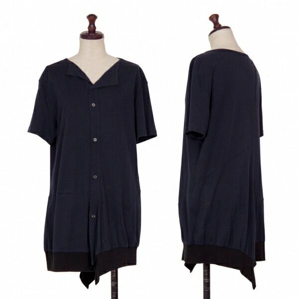 ワイズY's 裾リブ半袖カットカーディガン 紺2 - メルカリ