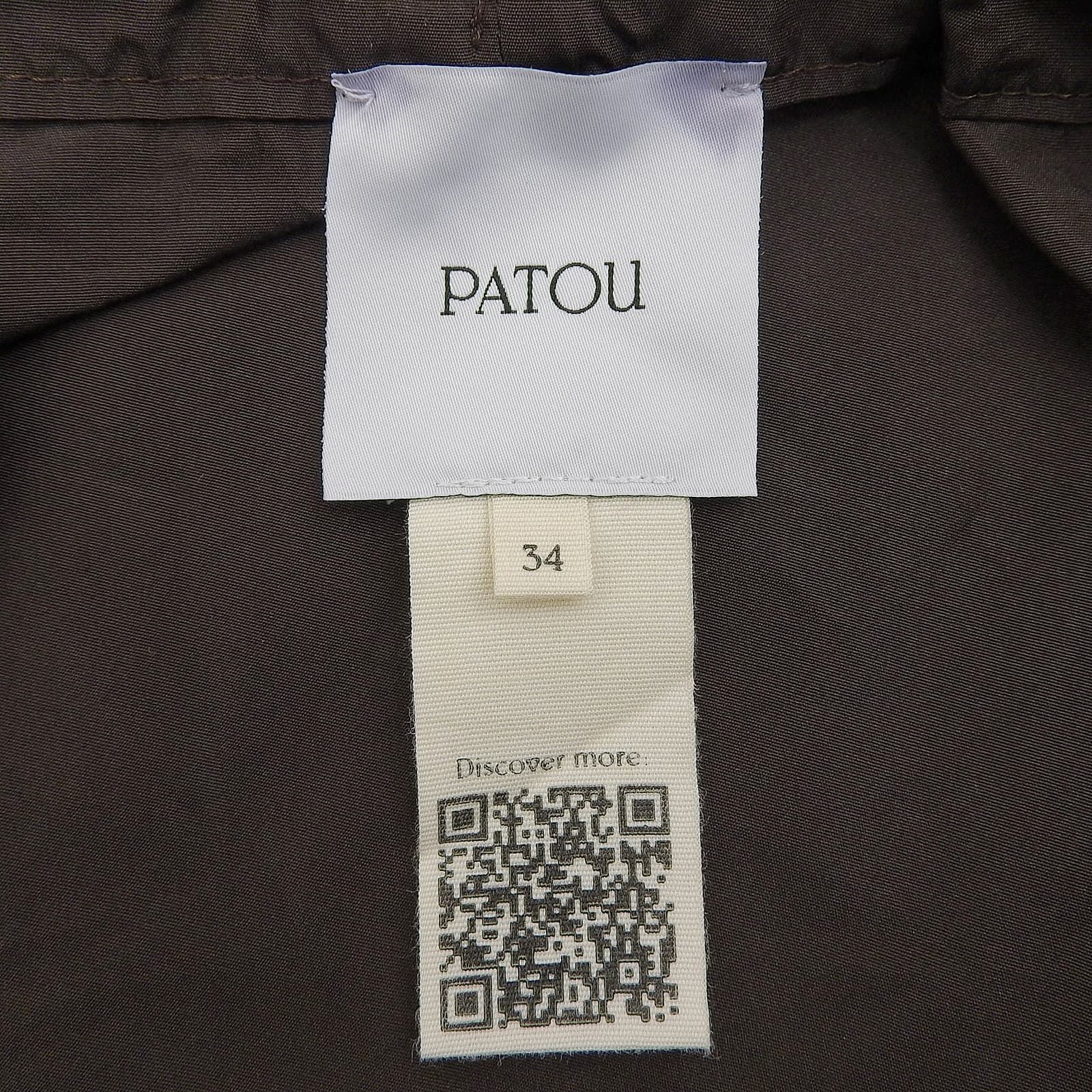 極美品▲PATOU  パトゥ 21AA4-T0026-11 パフ・キャンディースリーブ グログランリボン 長袖 ブラウス ブラウン 34 正規品 レディース 極美品△PATOU パトゥ 21AA4-T0026-11 パフ・キャンディースリーブ