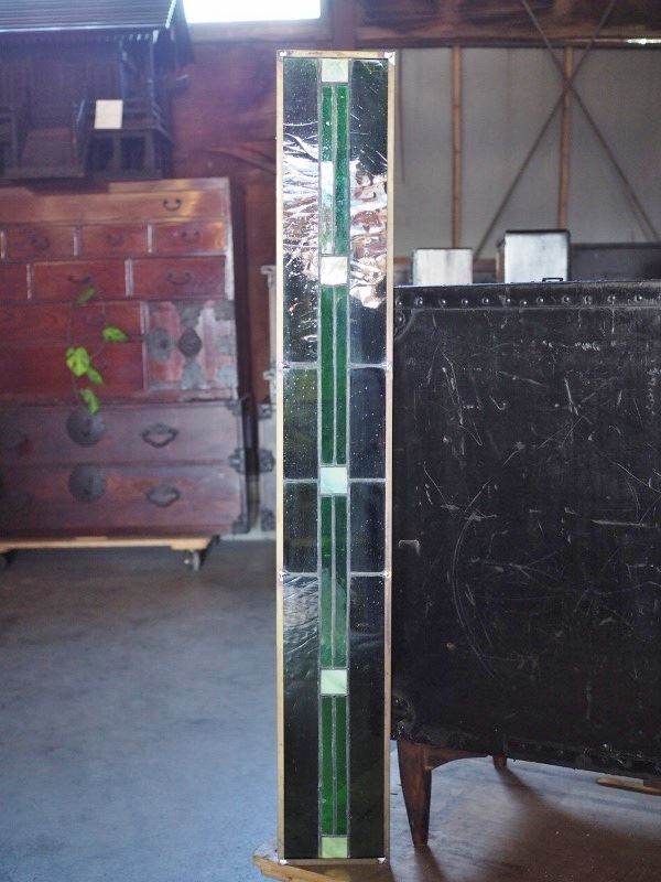 ステンドグラス 真鍮枠 アンティーク建具 昭和前期 古録展 品番K 23361