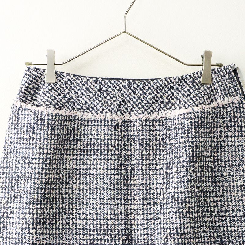 美品 Rene ルネ ティシュー TISSUE社 フランス製ツイード台形スカート