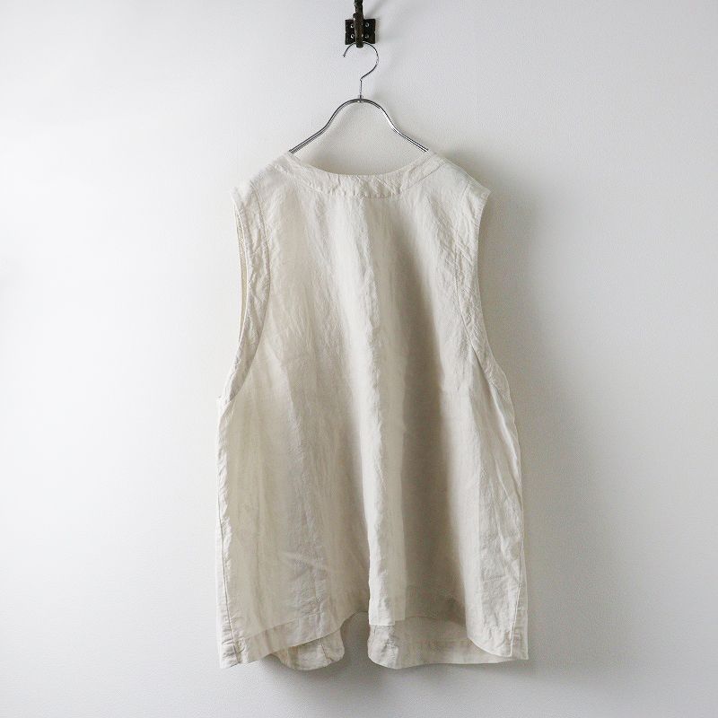 2021AW ネストローブ nest Robe リネン近江晒リボン付きベスト F｜オフ