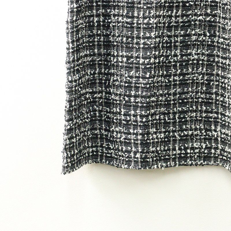 エムズグレイシー M'SGRACY ウエストリボン チェックツイード切替