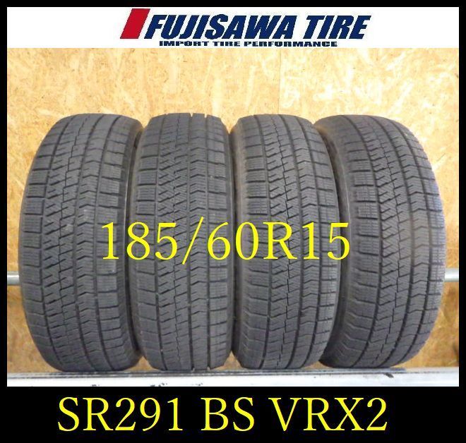 SR291】送料無料○2024年製造 約8部山○BS BLIZZAK VRX2○185/60R15○4