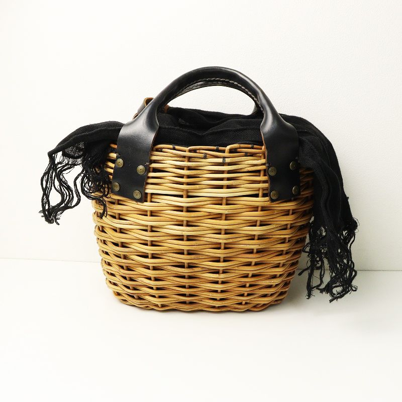 定番 人気 エバゴス ebagos 2本編みバッグ ブライドルレザー×紅籐