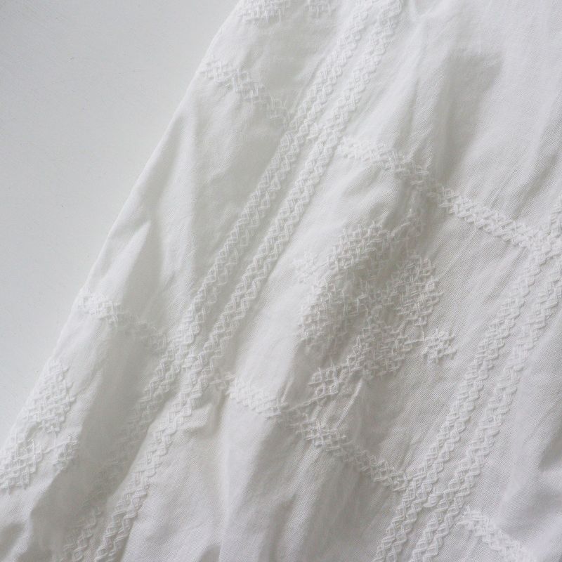  かぐれ kagure アーバンリサーチ URBAN クロスステッチドロストブラウス F ホワイト シャツ ノー 長袖 シャツ ブラウス