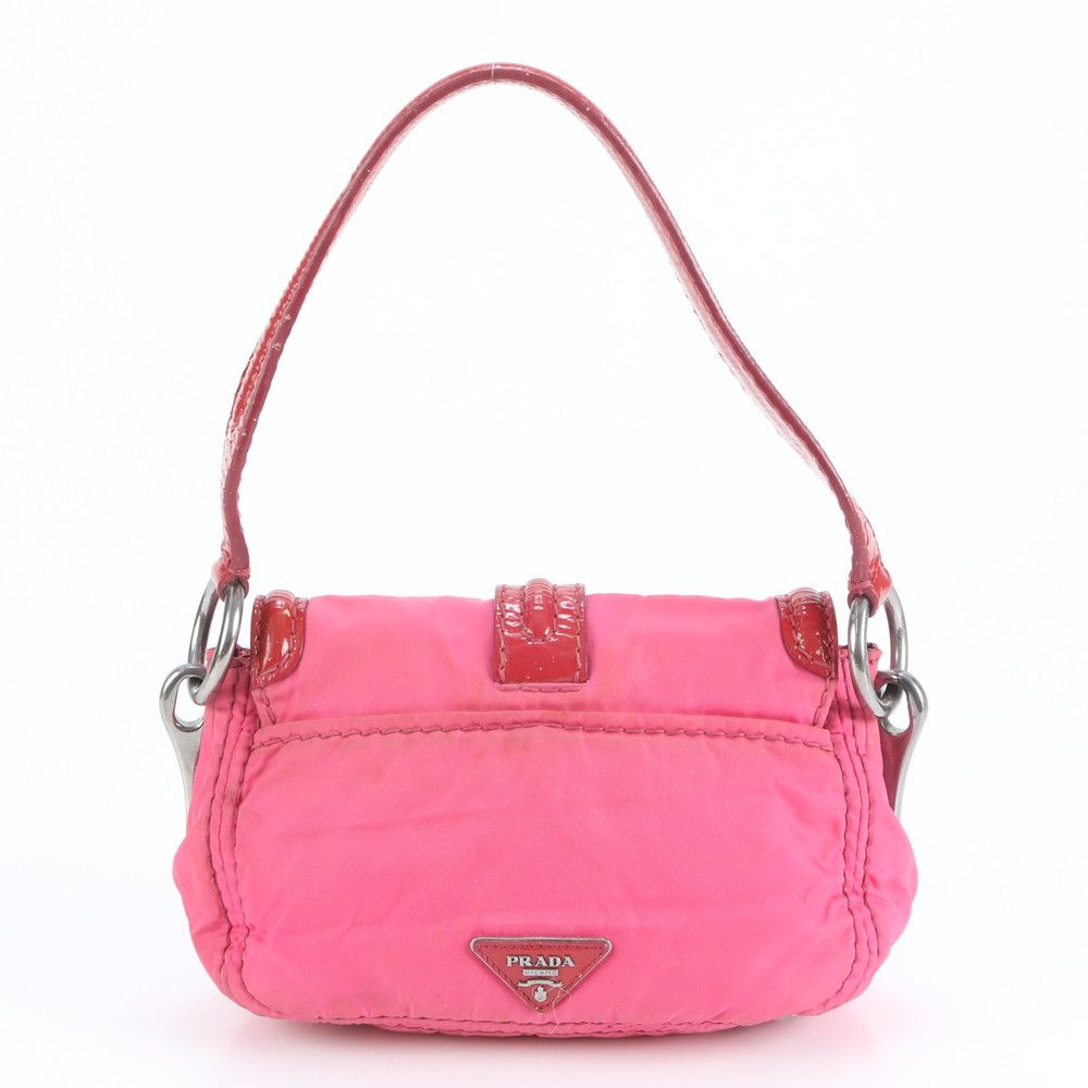 プラダ テスート ナイロン 三角ロゴ パテント レザー ショルダーバッグ