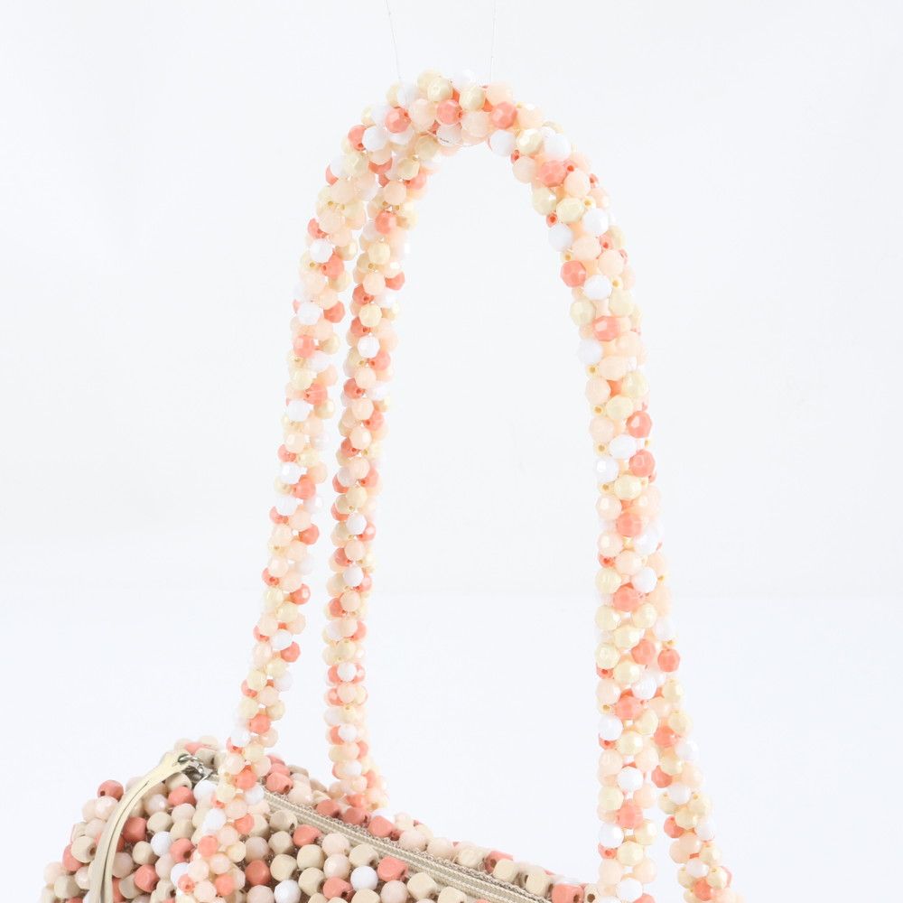 美品 アンテプリマ ビーズ ハンドバッグ トート ピンク レディース RRM