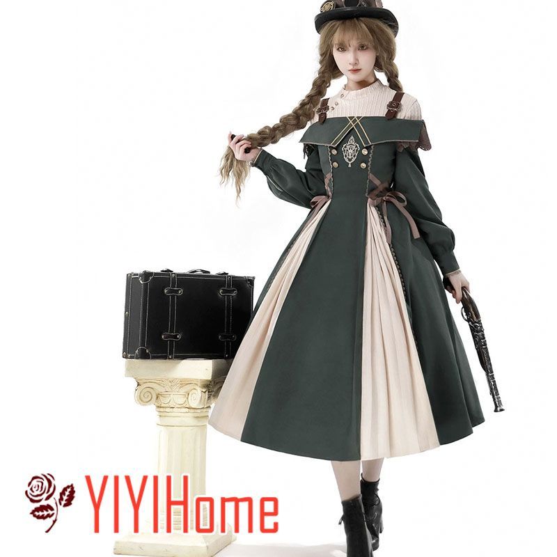 軍緑 ベージュ ロリータ 可愛い Lolita 打ち合わせ用 インナートップス ワンピース 日常 甘め セット レディース 撮影 お出かけ イベント コスプレ 仮装 ガーリー清楚系コーデ 体型カバー フェミニン華やかスタイル
