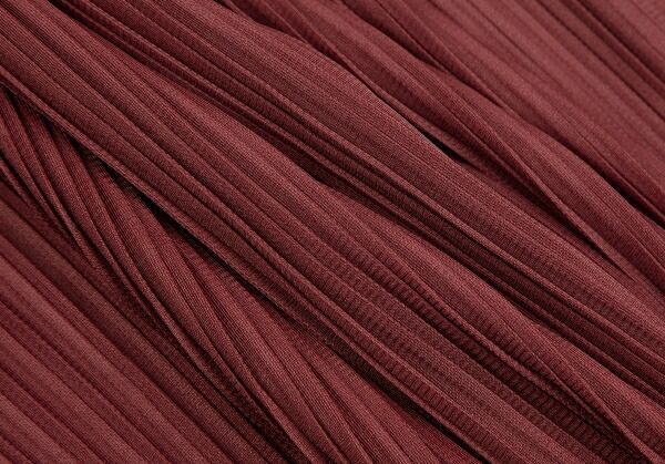 PLEATS PLEASE プリーツ　ボルドー　ノースリーブ　フリンジ プリーツプリーズPLEATS PLEASE フリンジノースリーブワンピース