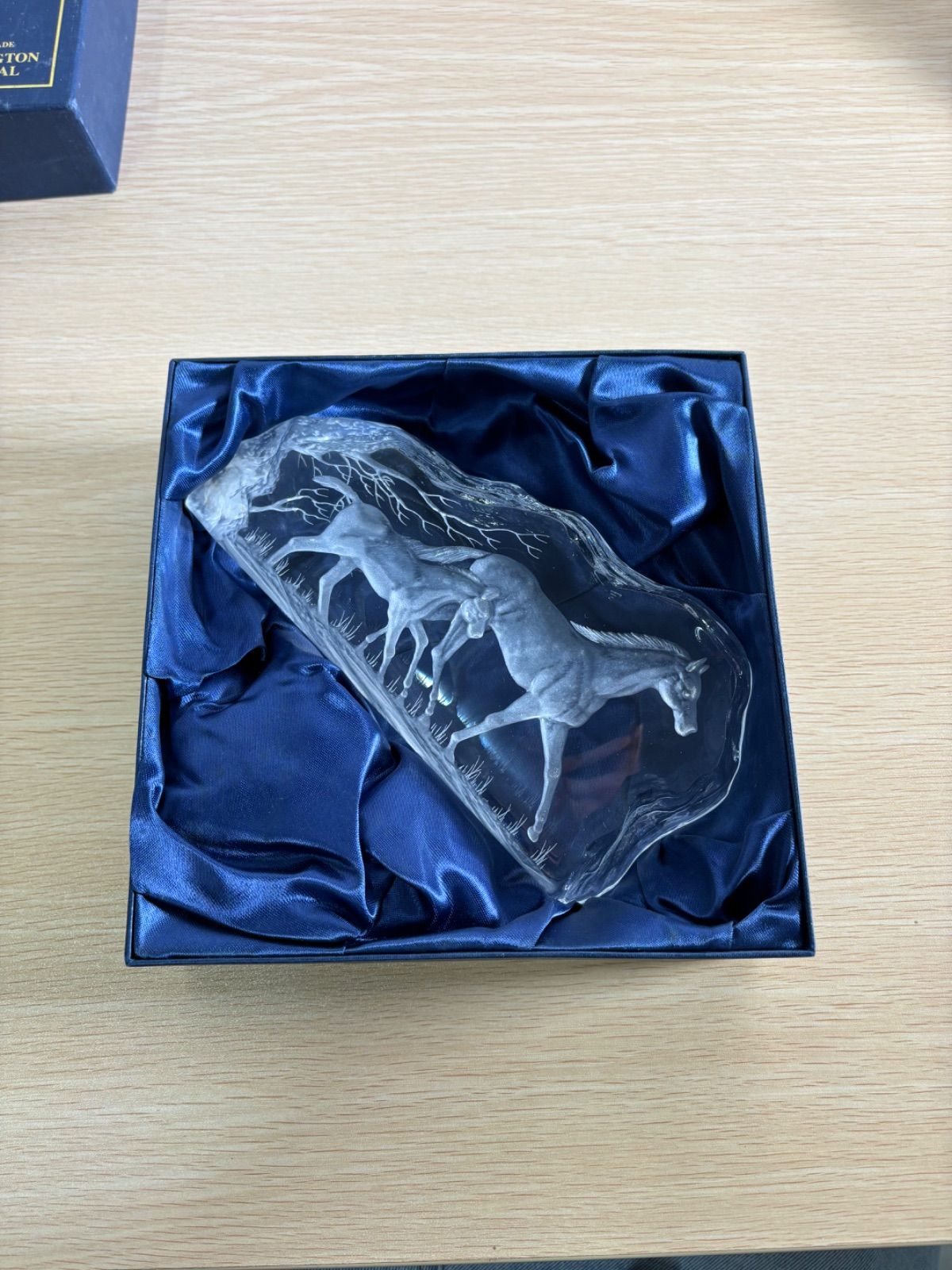 Capredoni Dartington Crystal ガラスアート 置物 馬 親子 インテリア オブジェ き