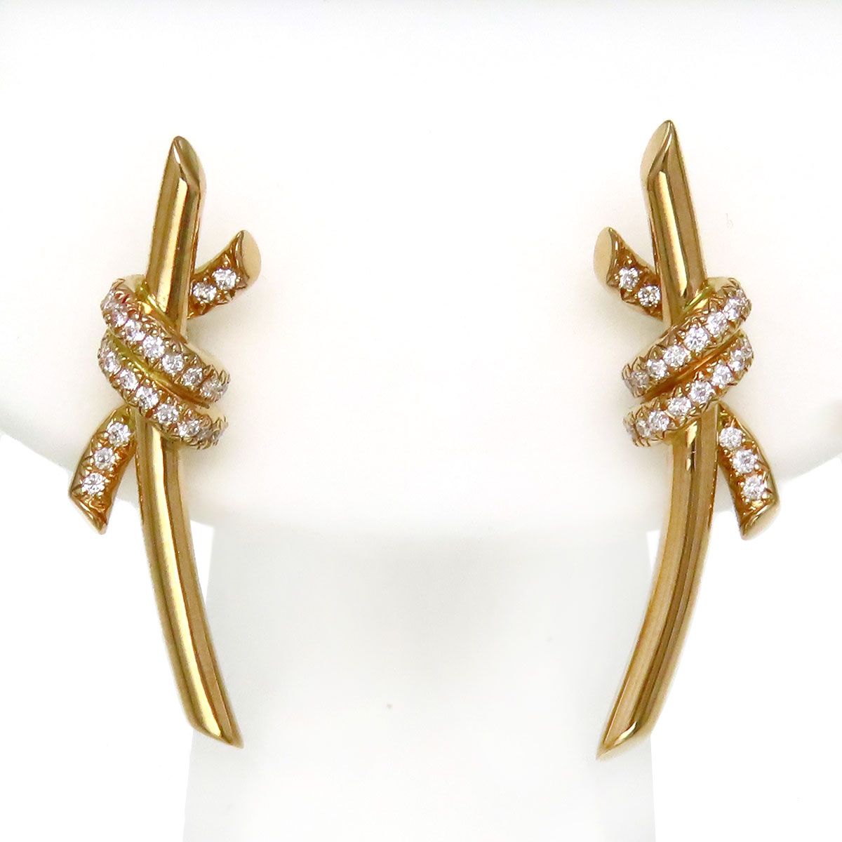 ティファニー ノット ピアス ダイヤモンド 750 (K18PG) レディース