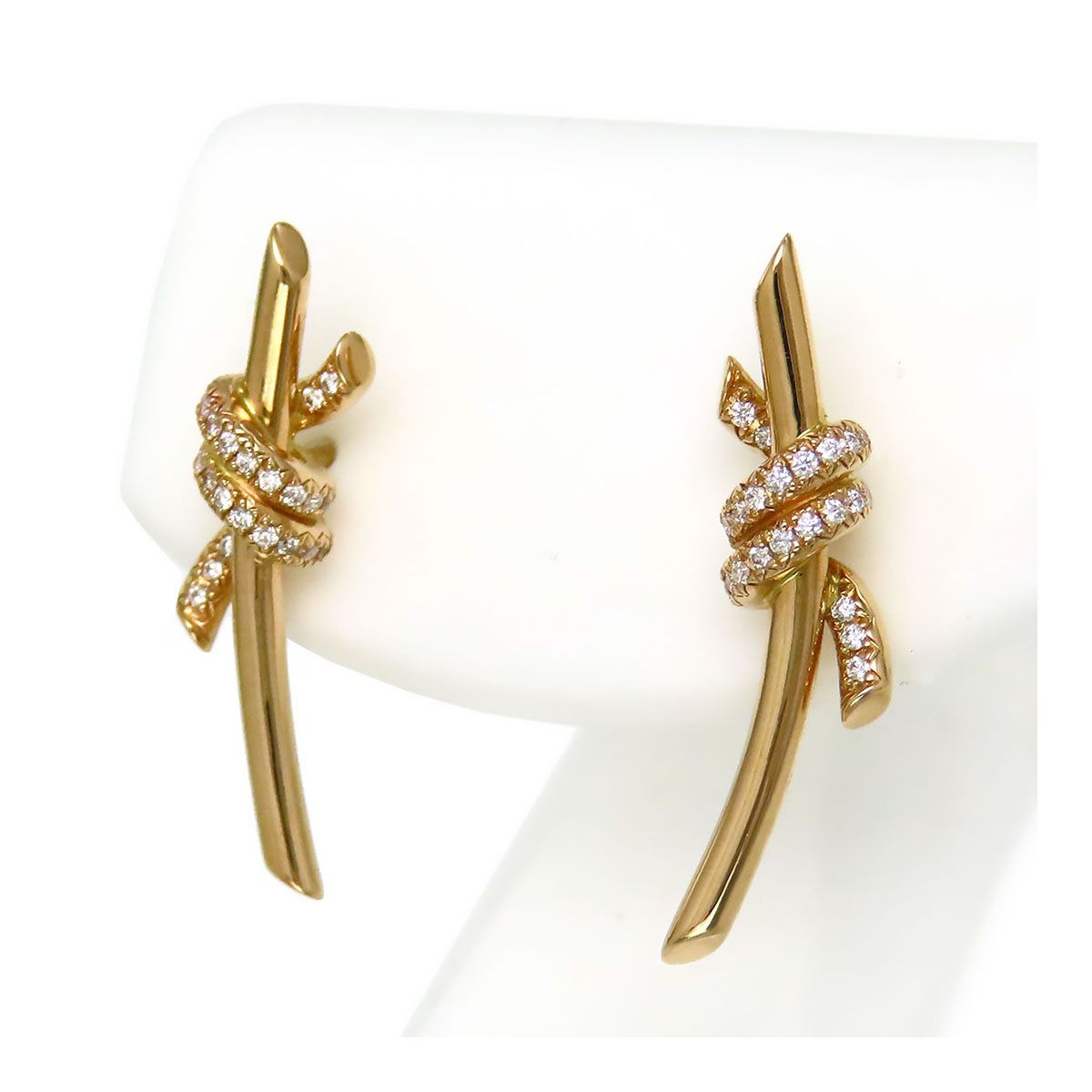 ティファニー ノット ピアス ダイヤモンド 750 (K18PG) レディース