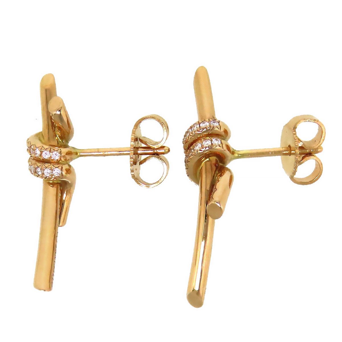 ティファニー ノット ピアス ダイヤモンド 750 (K18PG) レディース