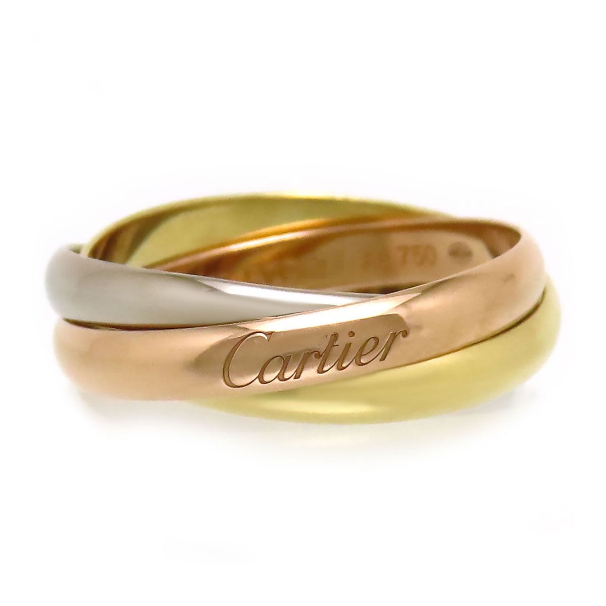 極美品 カルティエ トリニティリング 750 K18YG WG PG ♯53 楽天市場】Cartier【カルティエ】トリニティ リング 750 K18YG・K18WG