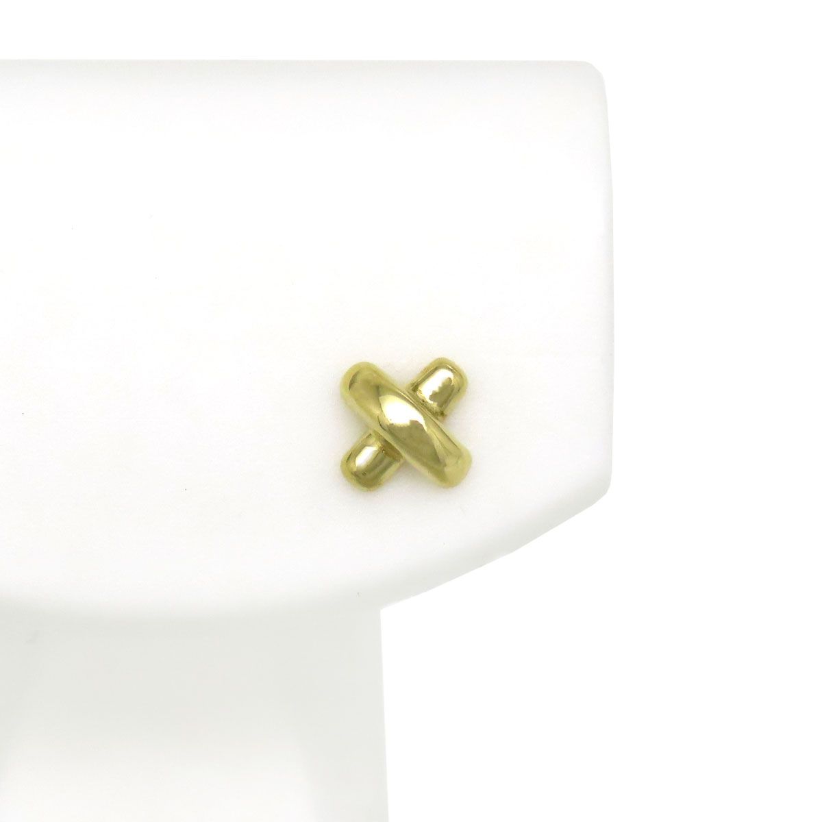 ティファニー クロスステッチ ピアス 片耳用 750 K 18 YG ユニセックス TIFFANY Co ジュエリー