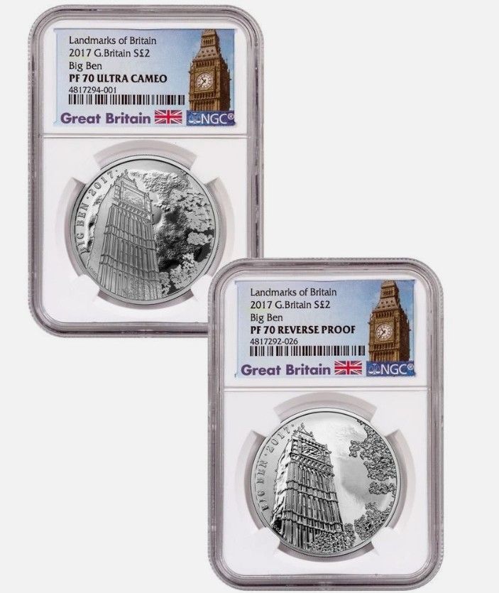 2枚セット - 英国 2017年 2ポンド 1オンス ランドマーク オブ ブリテン