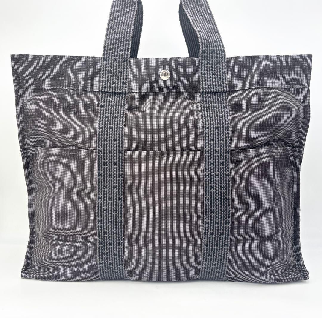 エルメス エールライン GM トートバッグ A4収納可能 グレー系 鞄