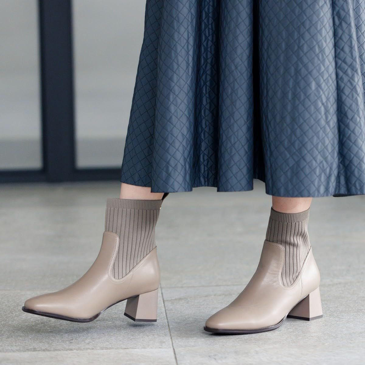  HIMIKO|ヒミコ|リブニットブーツ|631419グレー230 その他 フェイスケア