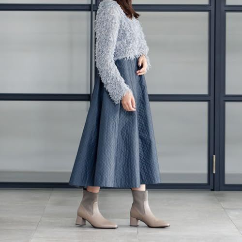 HIMIKO|ヒミコ|リブニットブーツ|631419グレー230