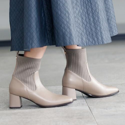 HIMIKO|ヒミコ|リブニットブーツ|631419グレー230