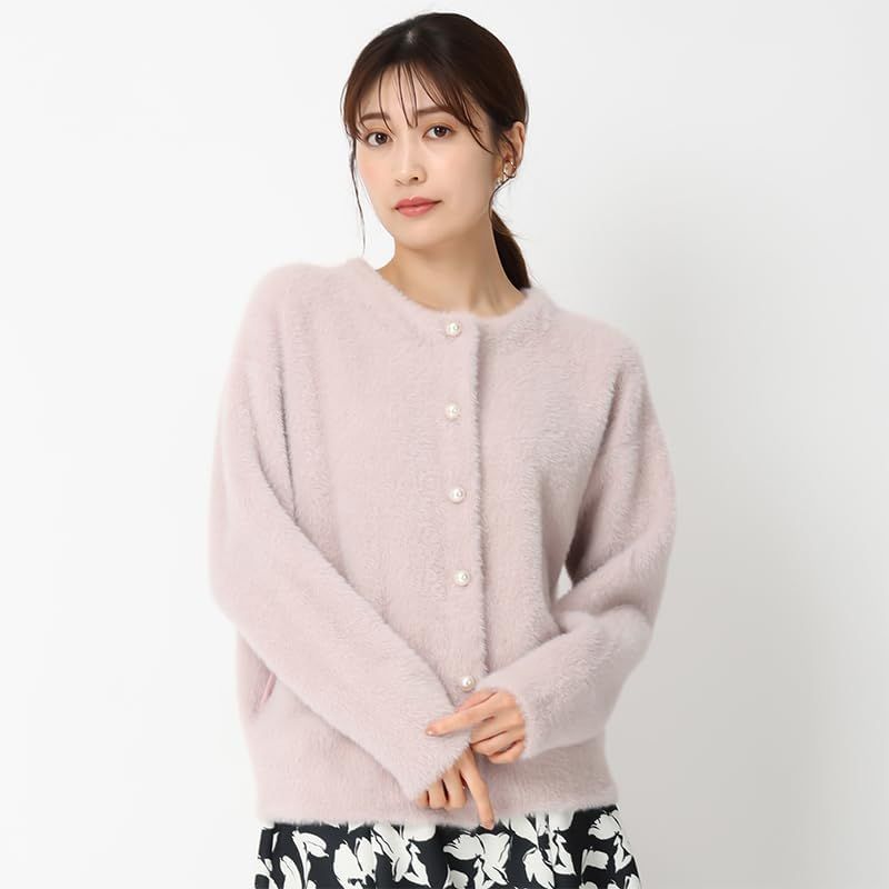  ミッシュマッシュ カーディガン ジャケット コート シャギー アウター クルーネック ニット セーター レディース WHITE その他 フェイスケア