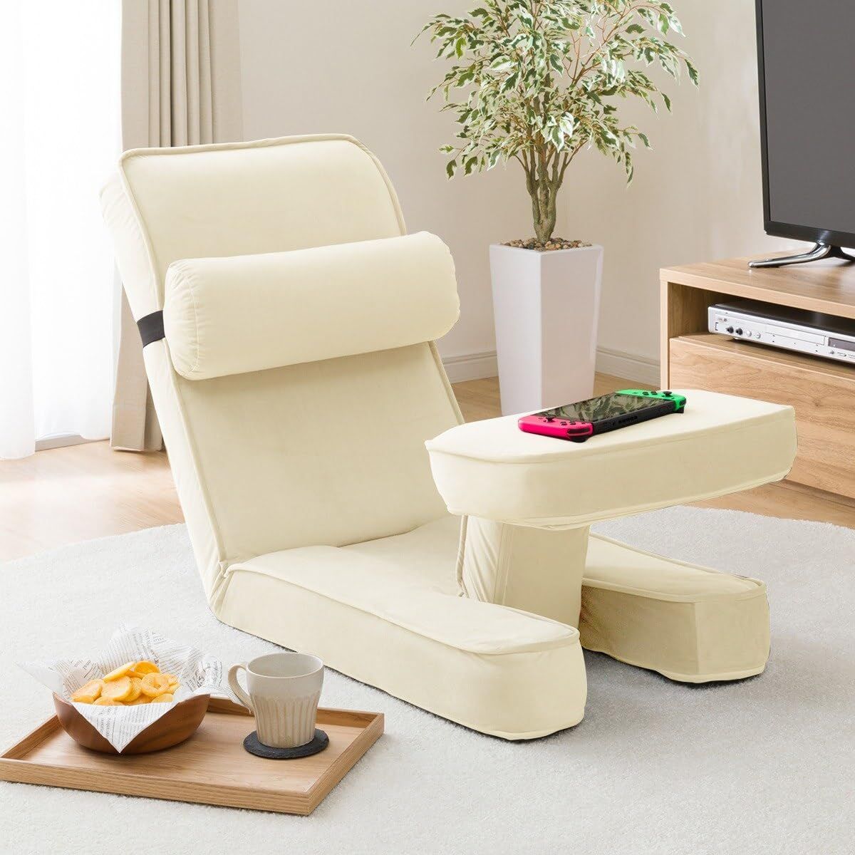 ニトリ ゲーミング 座椅子2 ベロア ベージュ NITORI 5677057