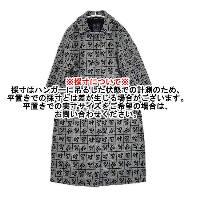 mina perhonen na6210 Lili 刺繍 ウール 総柄 コート グレー