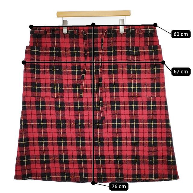 R&D.M.Co- 未使用品 ウールタータンチェックストリングスカート 定価