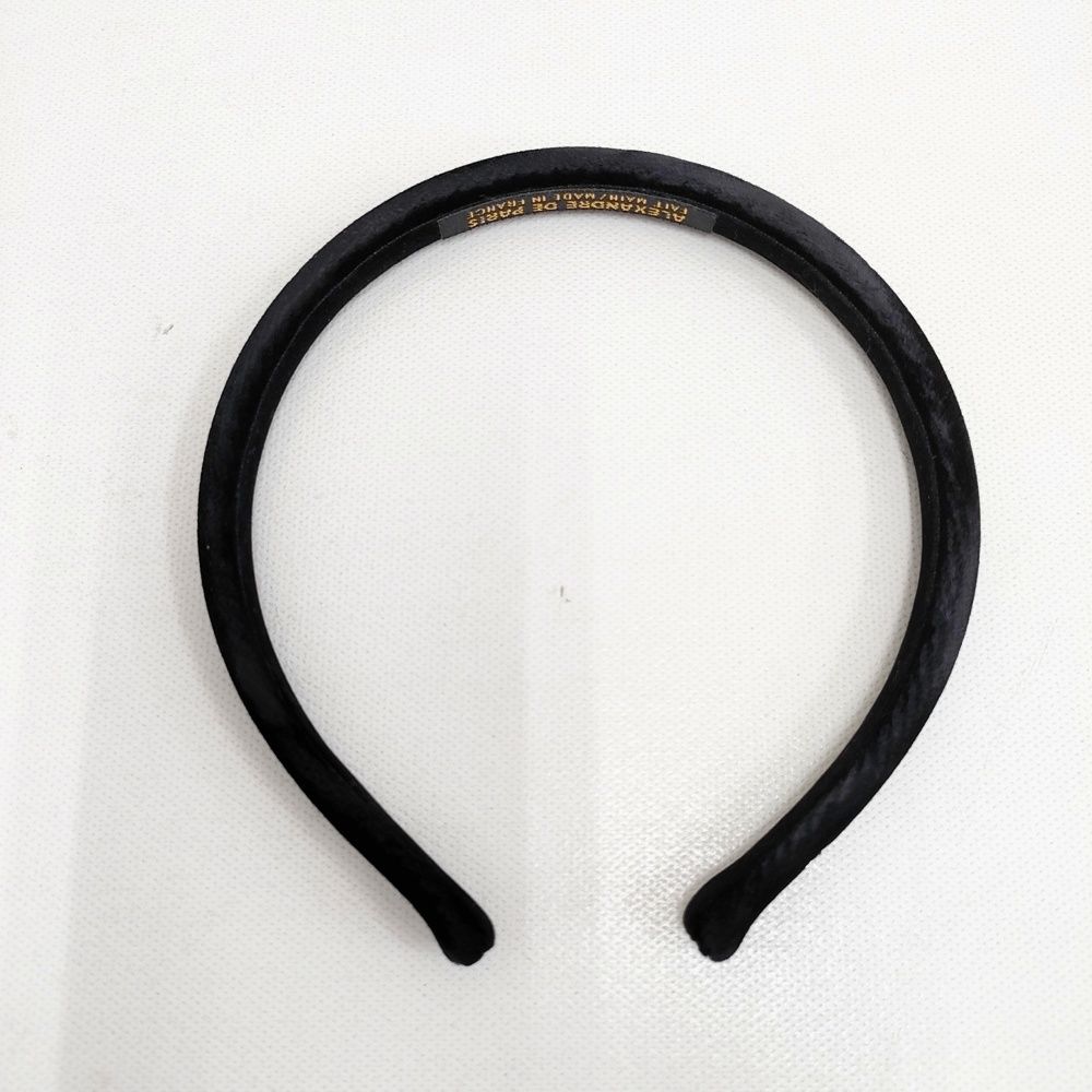 ALEXANDRE DE PARIS 黒 ベルベット Alexandre De Paris ベルベット カチューシャ ヘアアクセサリー