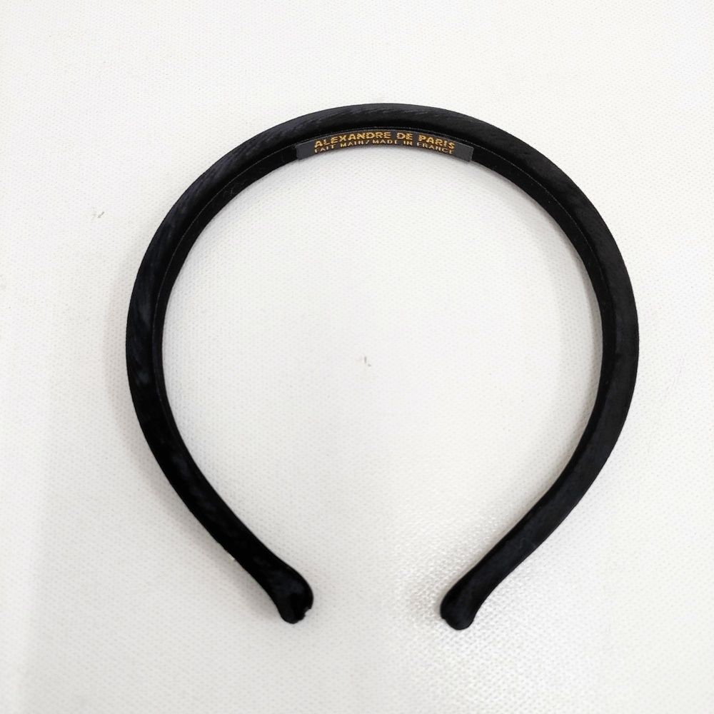 アレクサンドルドゥパリ　　　　　　　　　　　　カチューシャ　ブラック　(中古品) Alexandre De Paris ベルベット カチューシャ ヘアアクセサリー