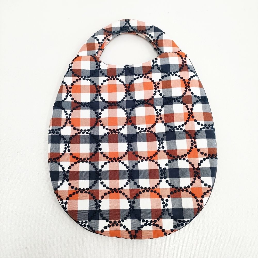 mina perhonen tambourine 公式 チェック 刺繍 エッグバッグ コットン