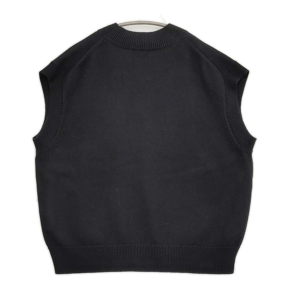 STUDIO ウールコットン Vネック プルオーバー サイズ1 ニット ベスト ブラック レディース スタジオ ニコルソン 5-1127 T