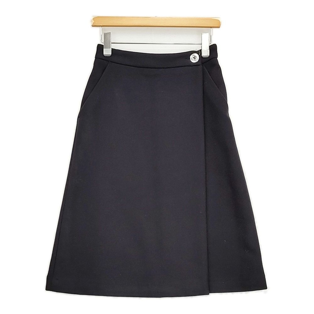 marimekko ウール 巻きスカート サイズ34 スカート ブラック レディース マリメッコ 5 1127 T