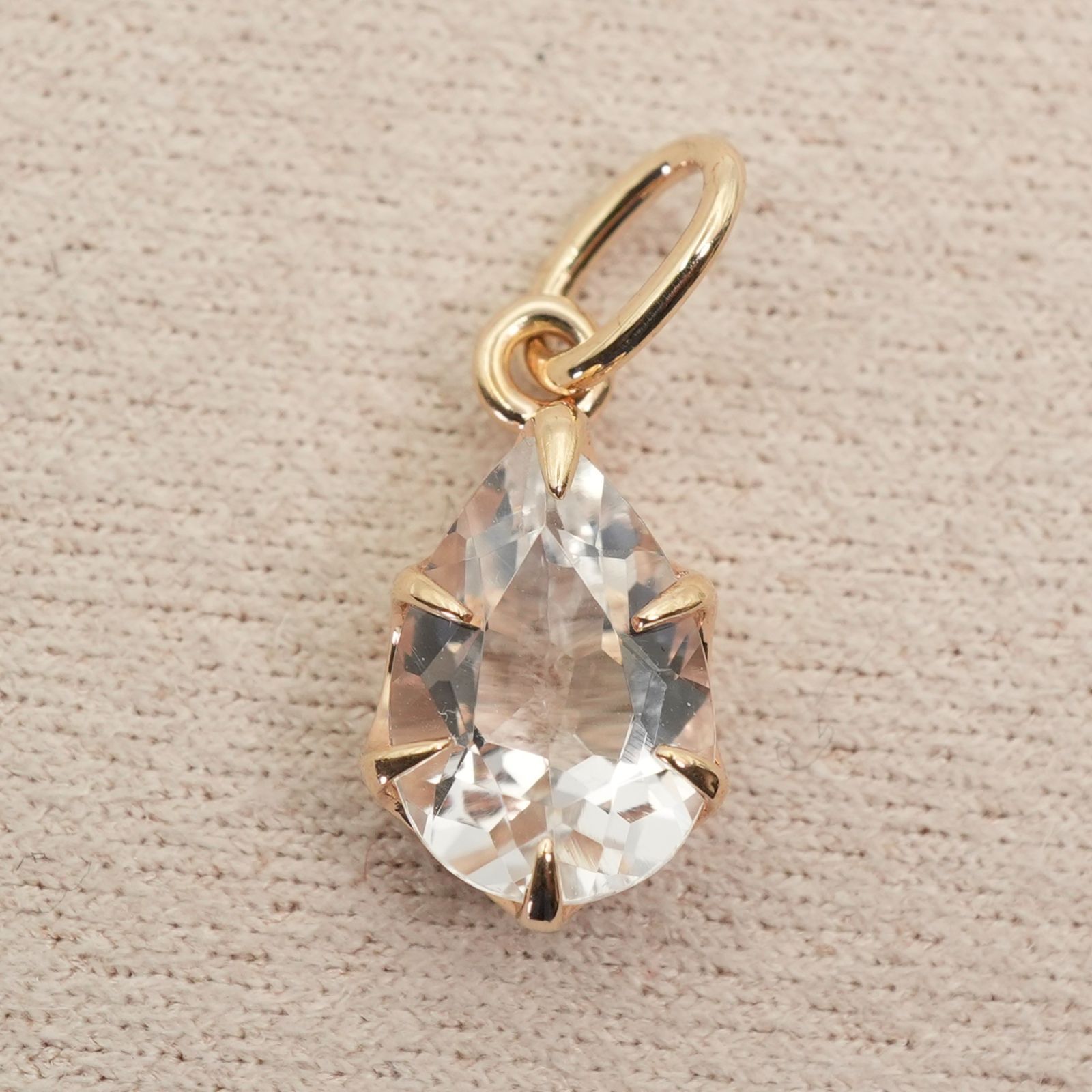 アガット K 10 トパーズ ドロップ ネックレストップ 25 1712 S