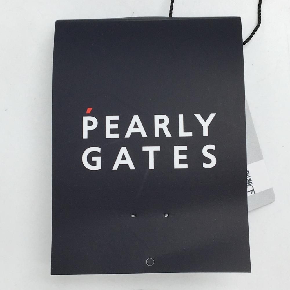 未使用品】パーリーゲイツ ソックス 白×黒 ロゴ総柄 ニコちゃん