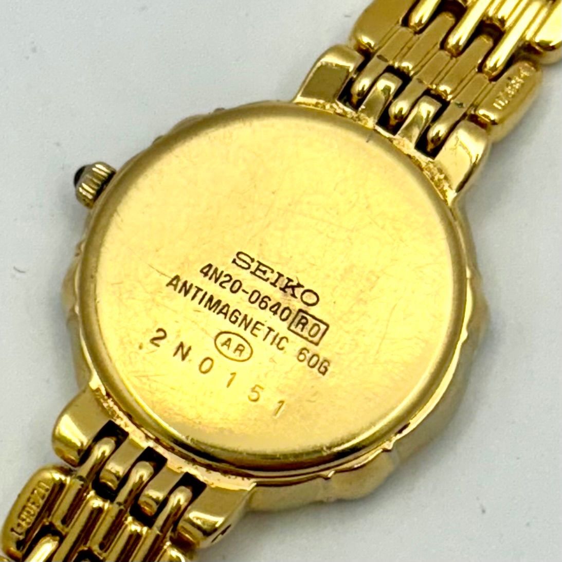 新品電池】SEIKO セイコー EXCELINE エクセリーヌ 7Pダイヤ レディース