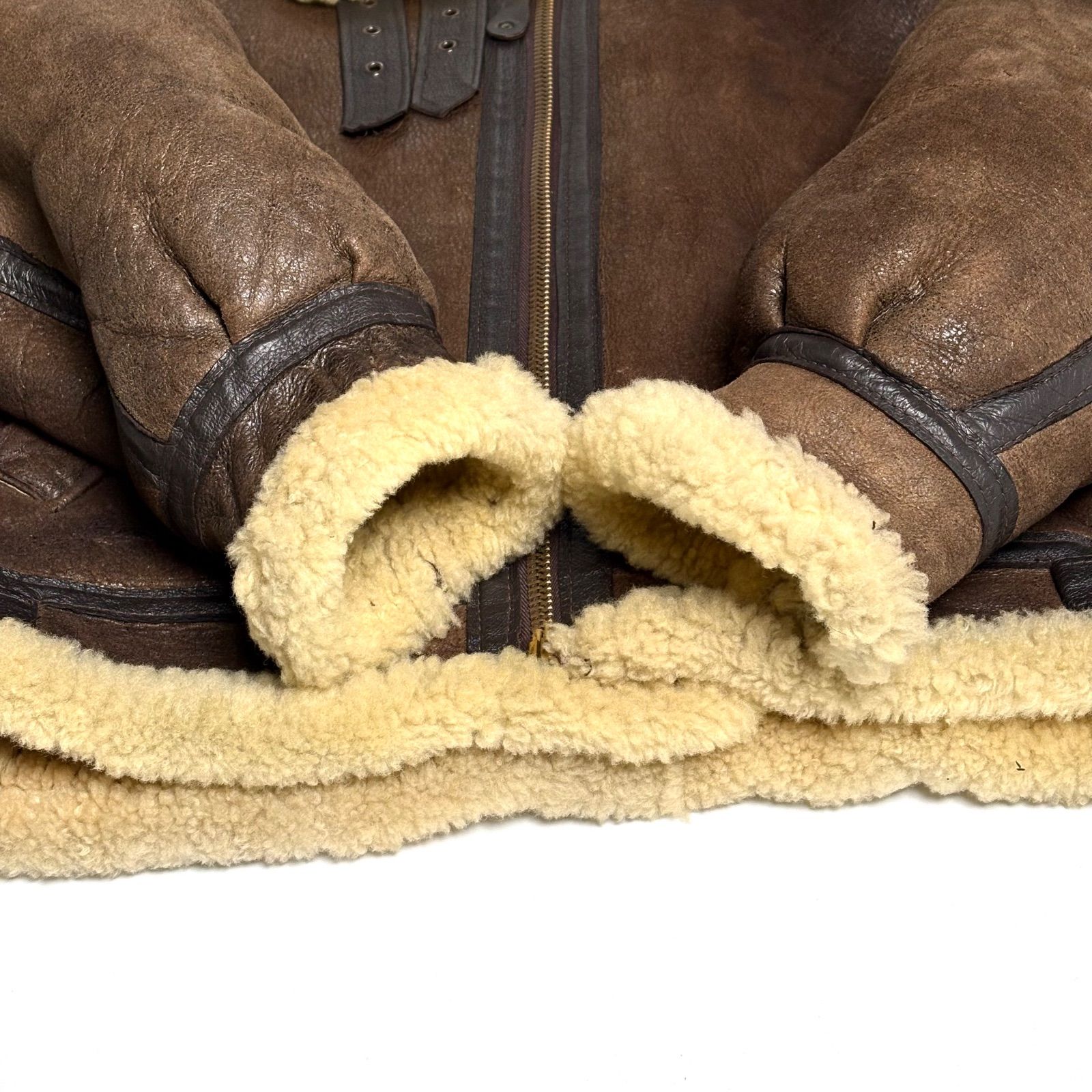 米国製】Schott レザージャケット 茶 44 ムートンジャケット B-3