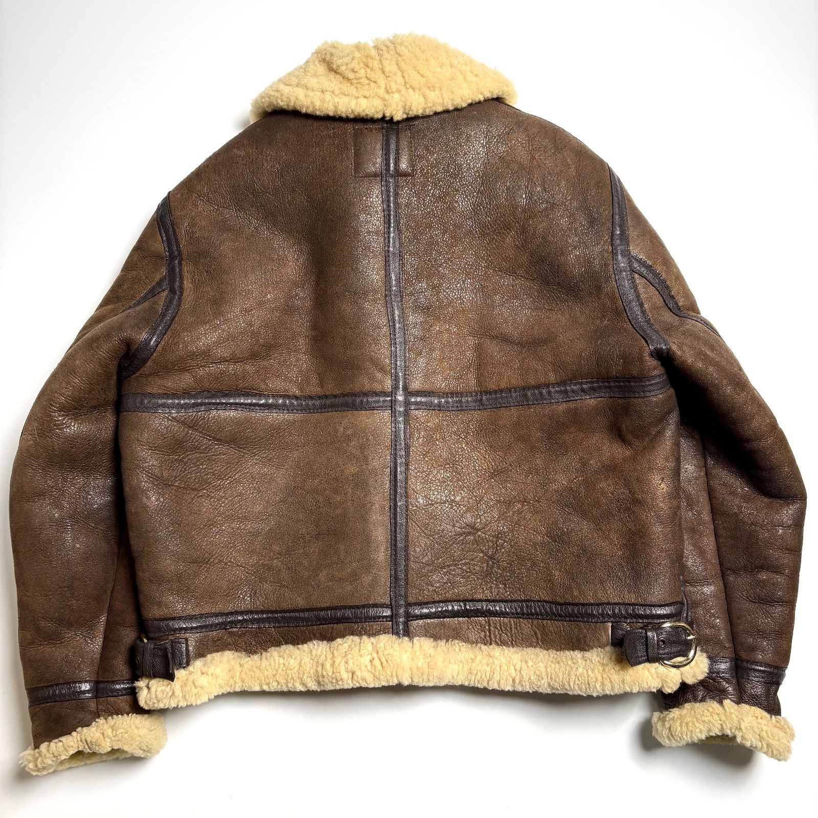 米国製】Schott レザージャケット 茶 44 ムートンジャケット B-3