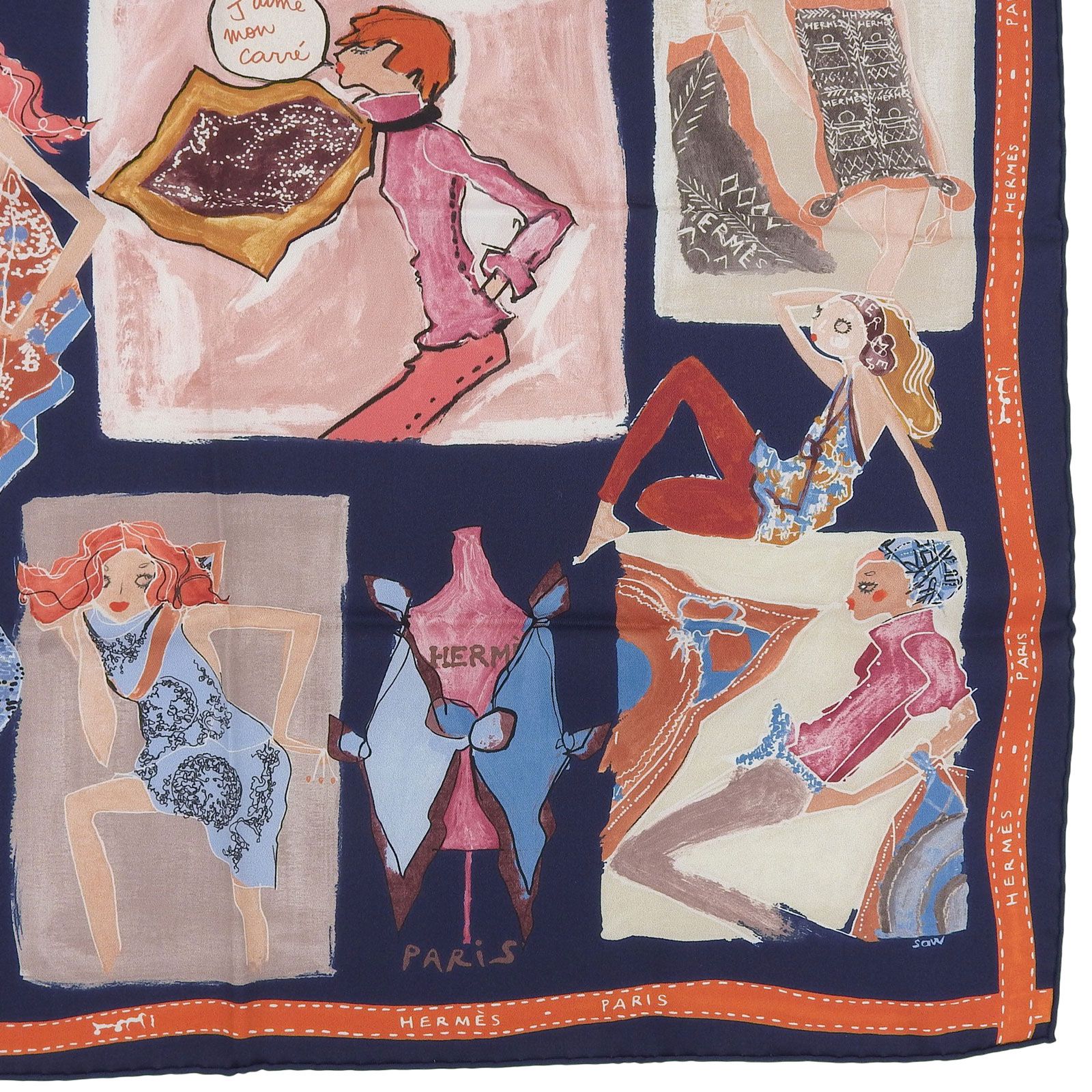 未使用品△HERMES エルメス カレ70 J'aime mon Carre ジェームモンカレ